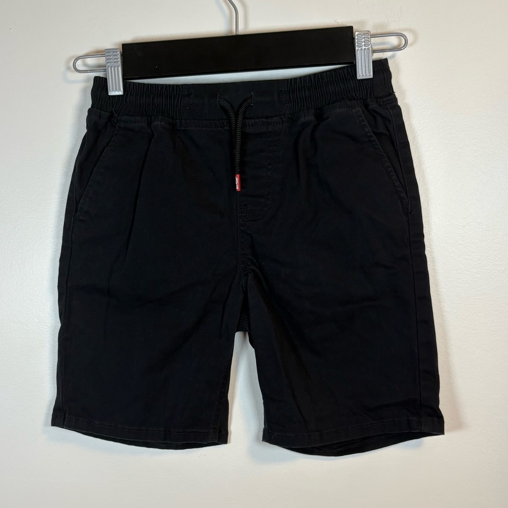 Levi’s Boys Black Elastic Waist Shorts Drawstring Size 10/12, Cotton, Classic